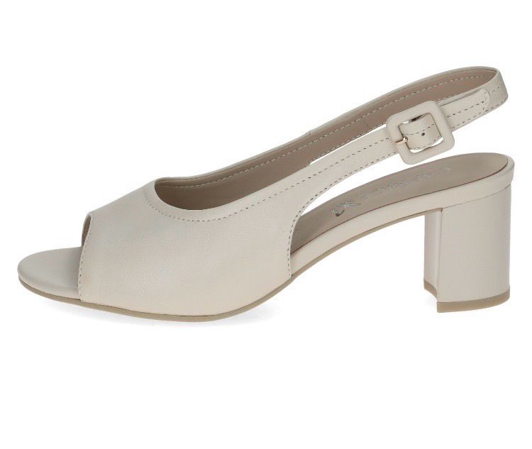 Caprice Cream Perlato Soft Leather Sling back Sandals Caprice Cream Perlato Soft Leather Sling back Sandals