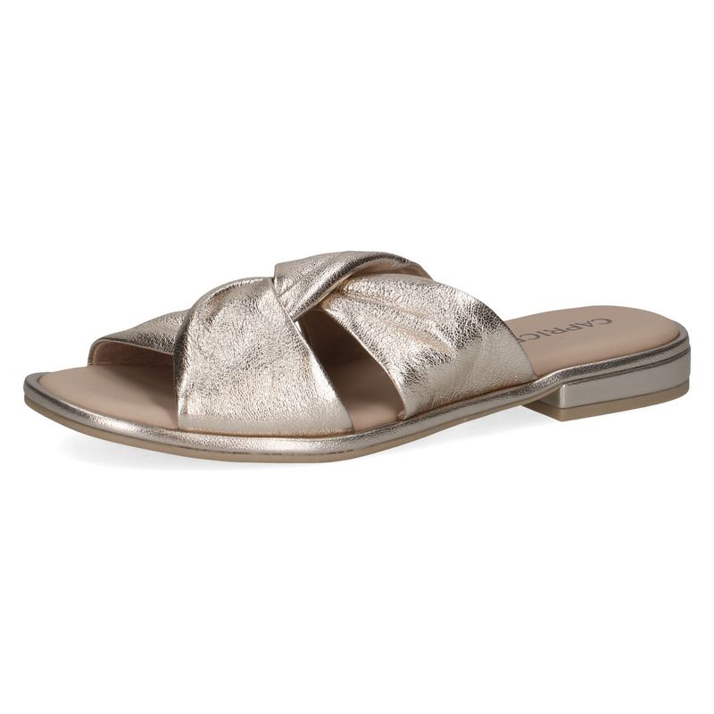 Caprice Platin metal (gold) slip-on sandal With Very Low Heel Caprice Platin metal (gold) slip-on sandal With Very Low Heel