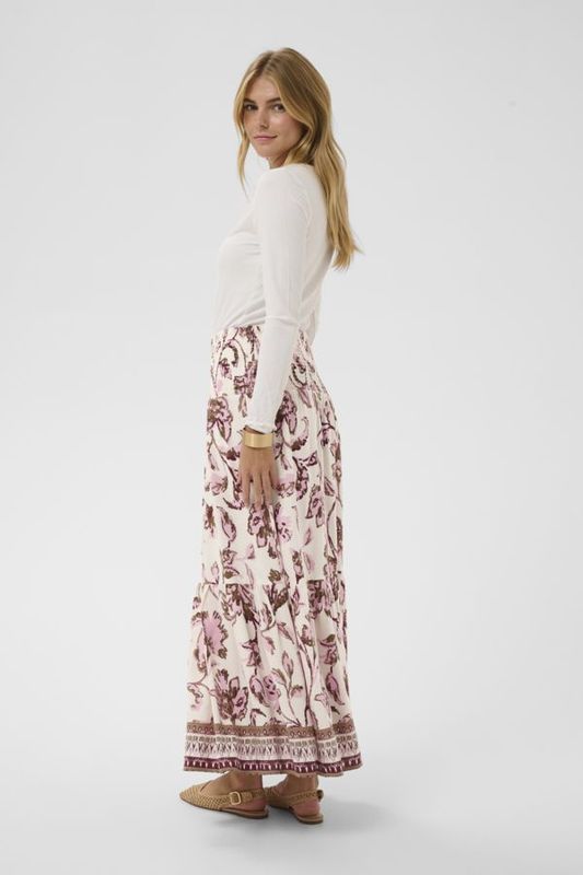 Cream Tiah Skirt Pink Flower Cream Tiah Skirt Pink Flower