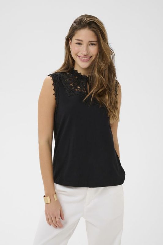 Cream Suny Top Pitch Black Cream Suny Top Pitch Black