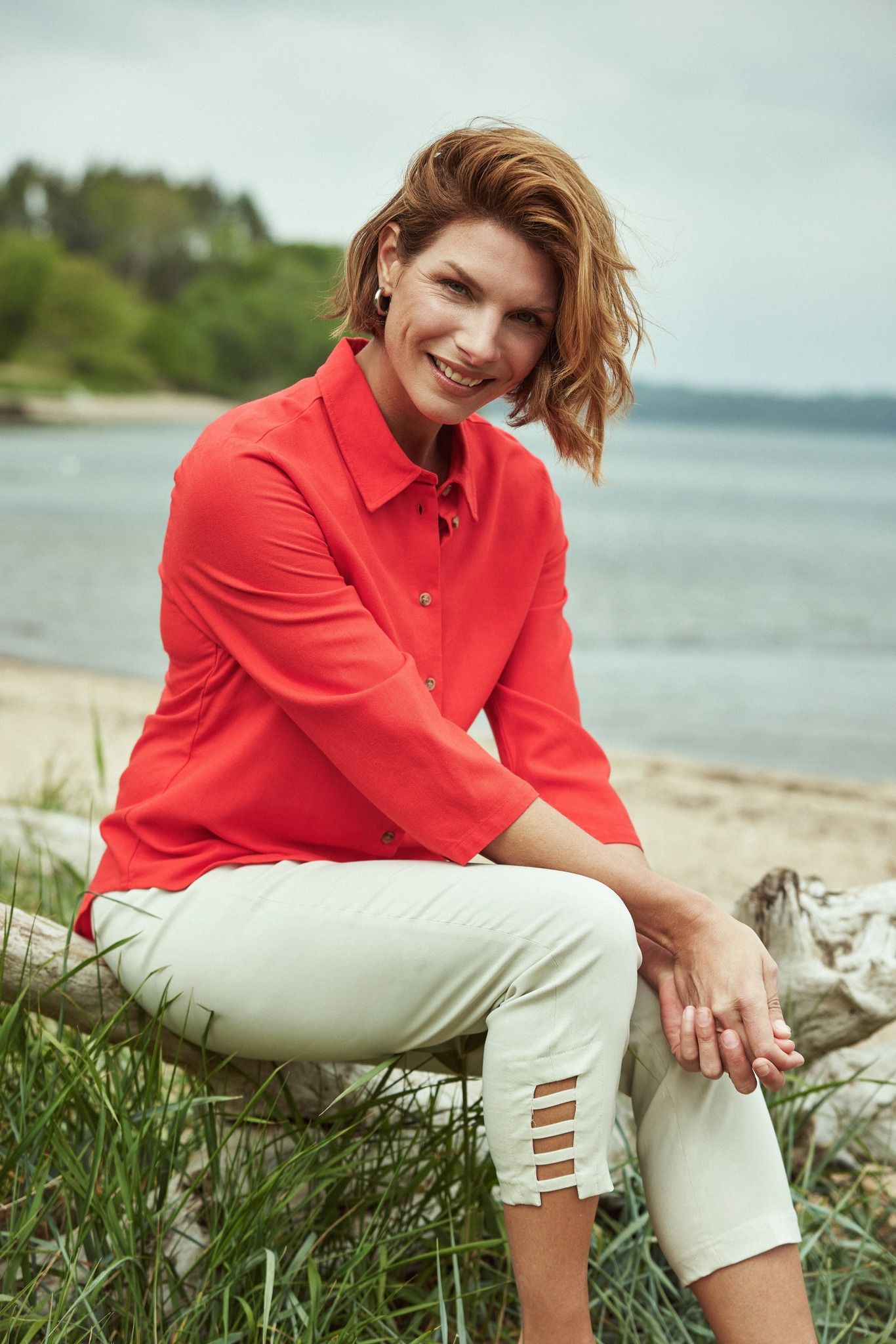 Robell Trousers - Lena 09 Ankle Grazers with ladder cuff detail