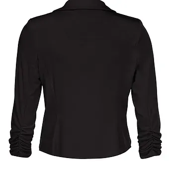 TIA JACKET - Black cropped lightweight jacket with ruched sleeves76457-7093-9000