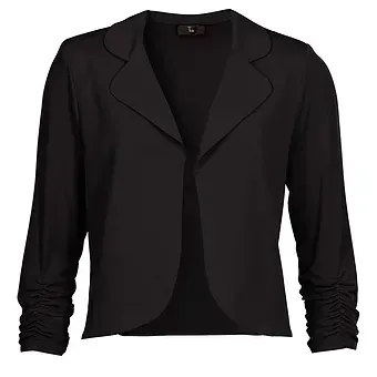 TIA JACKET - Black cropped lightweight jacket with ruched sleeves76457-7093-9000 TIA JACKET - Black cropped lightweight jacket with ruched sleeves76457-7093-9000