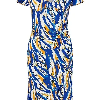 TIA DRESS - short sleeve faux wrap dress 78634-7944-67