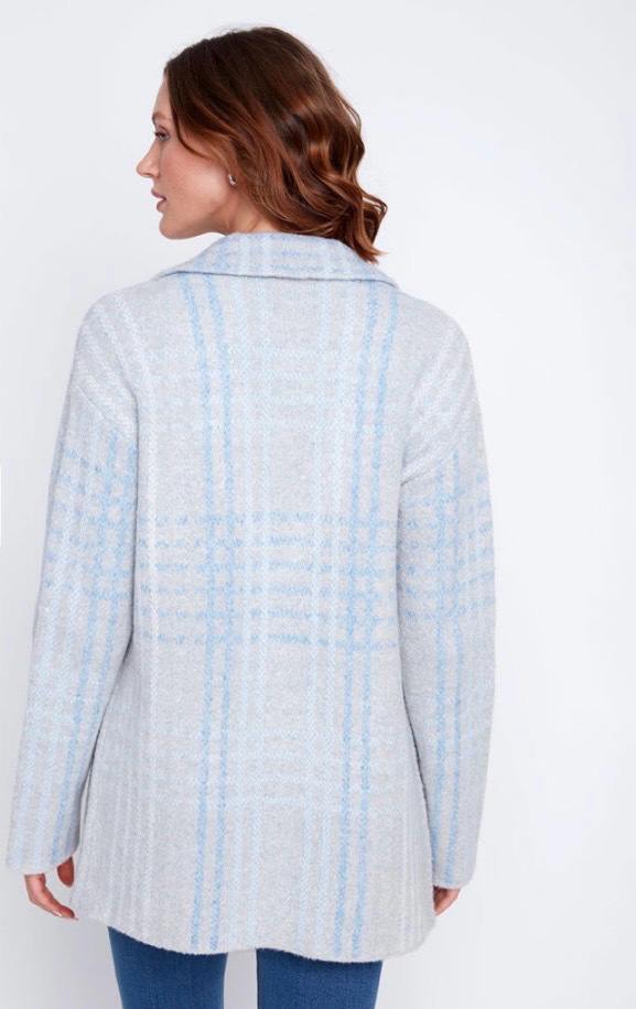 Coco Y Club Blue Steel and Pink petal Combo Long Freestyle Cardigan 2523034