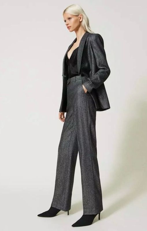 Twinset herringbone blend and lurex Trousers - Part of a suit