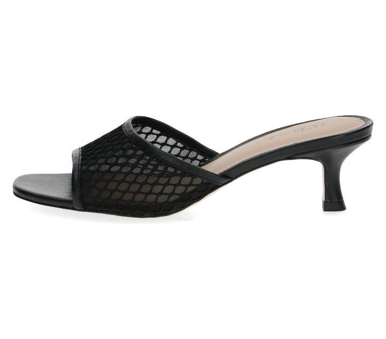 Peter Kaiser / Caprice Leather Slip On Sandals With Kitten Heels