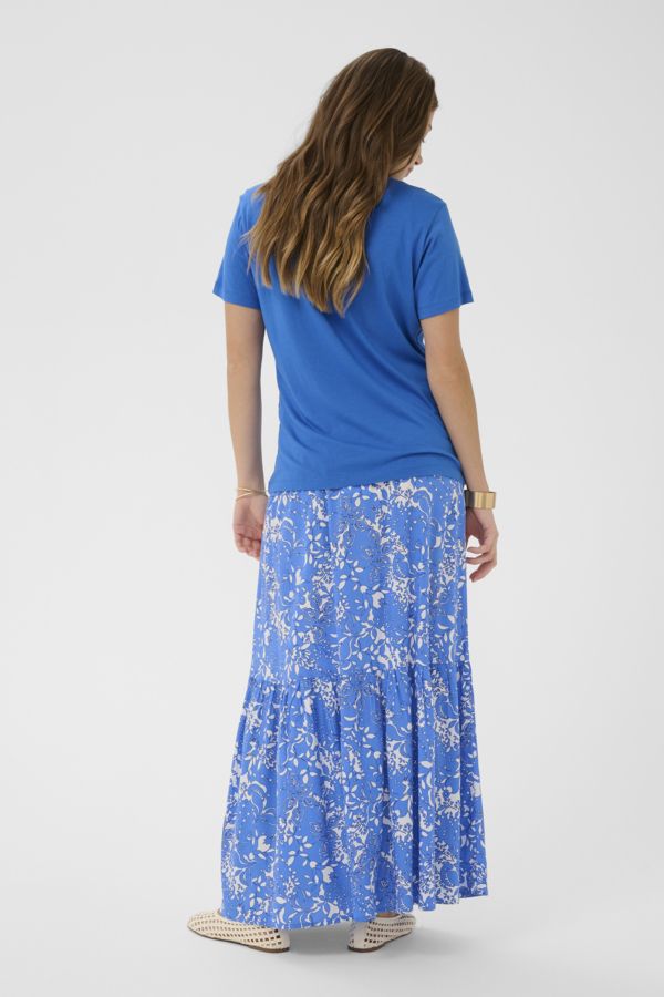 Cream  Naia Deep V-Neck T Shirt Palace Blue