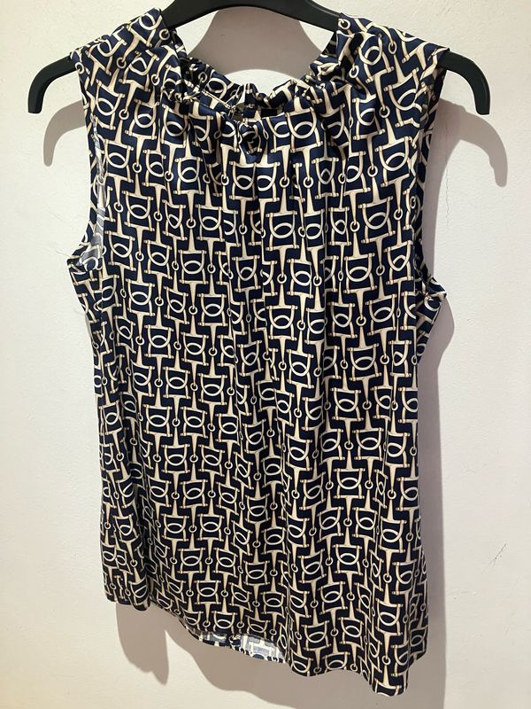 Robell Alice Blouse ~Navy Blue & Cream Pattern (69)- 54405 Robell Alice Blouse ~Navy Blue & Cream Pattern (69)- 54405