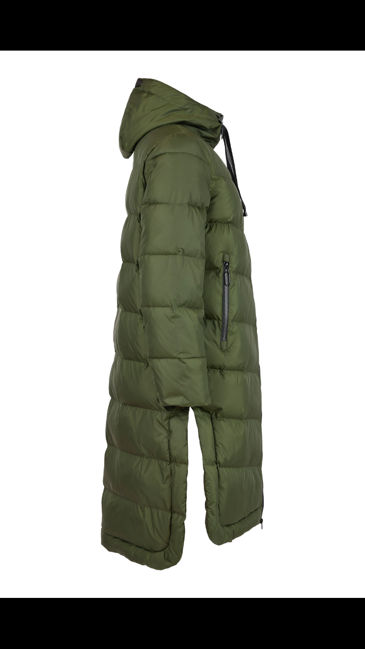 Frandsen Long Coat - Khaki With Orange Lining