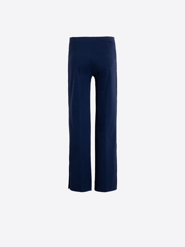 Vilagallo Navy Stretch Knit Trousers With Buttons 33433 Vilagallo Navy Stretch Knit Trousers With Buttons 33433