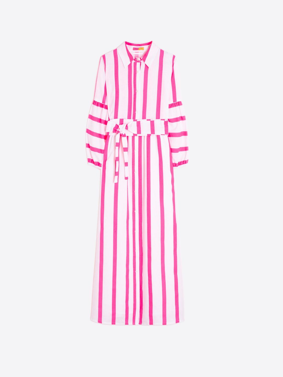 VILAGALLO PINK NEON STRIPED DRESS 33576