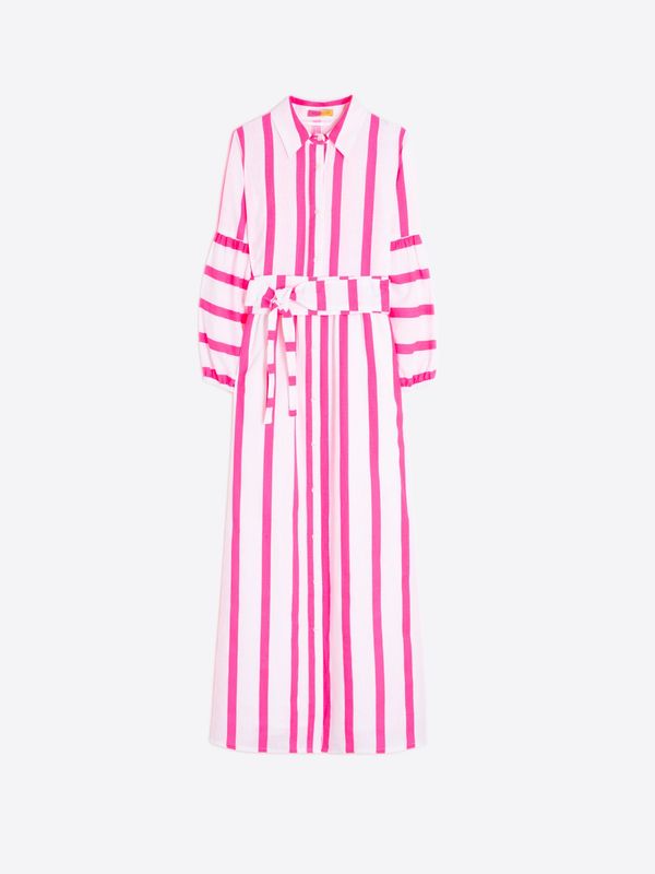 VILAGALLO PINK NEON STRIPED DRESS 33576 VILAGALLO PINK NEON STRIPED DRESS 33576