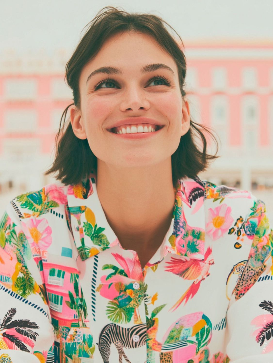 Vilagallo WHITE SHIRT CALIFORNIA PRINT 33514