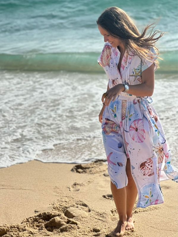 Vilagallo Dress With Pastel Nautical Print 33337 Vilagallo Dress With Pastel Nautical Print 33337