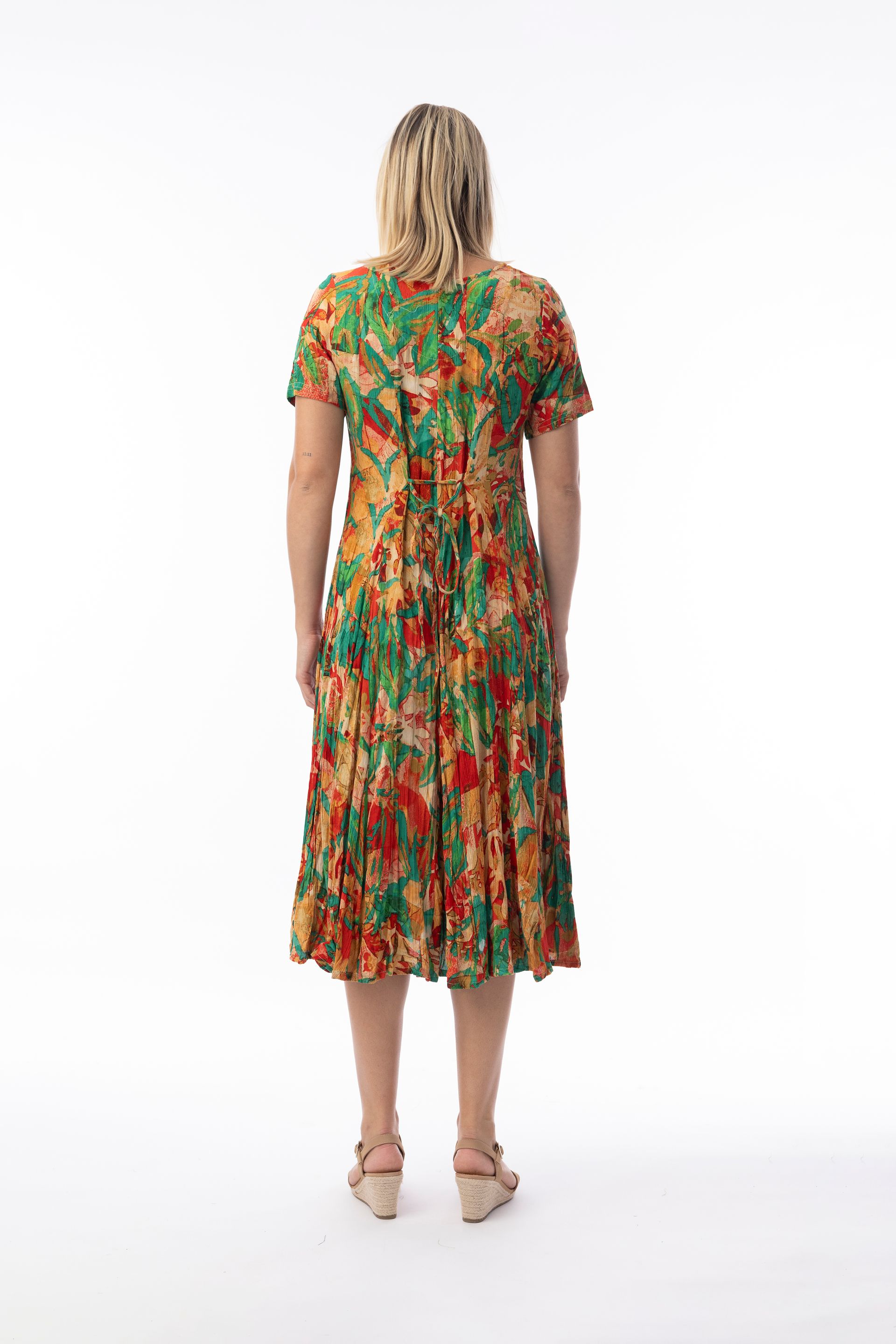 Orientique San Paulo Dress Godet Short Sleeve Print 30216