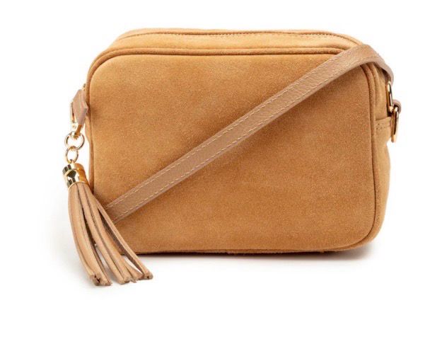Elie Beaumont Real Suede Cross Body Bag - Caramel