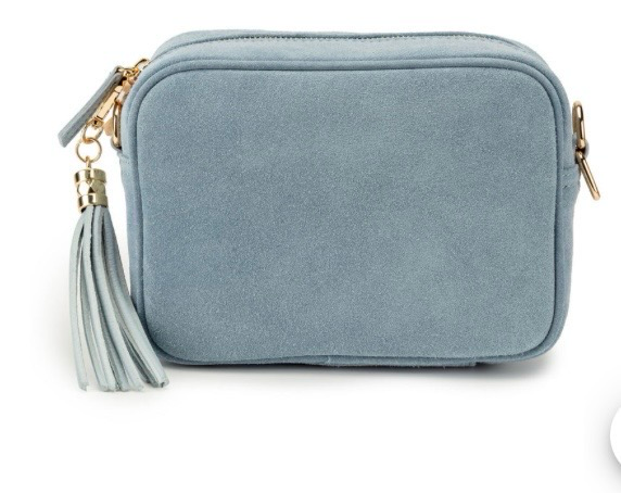 Elie Beaumont Real Suede Cross Body Bag- Light Blue