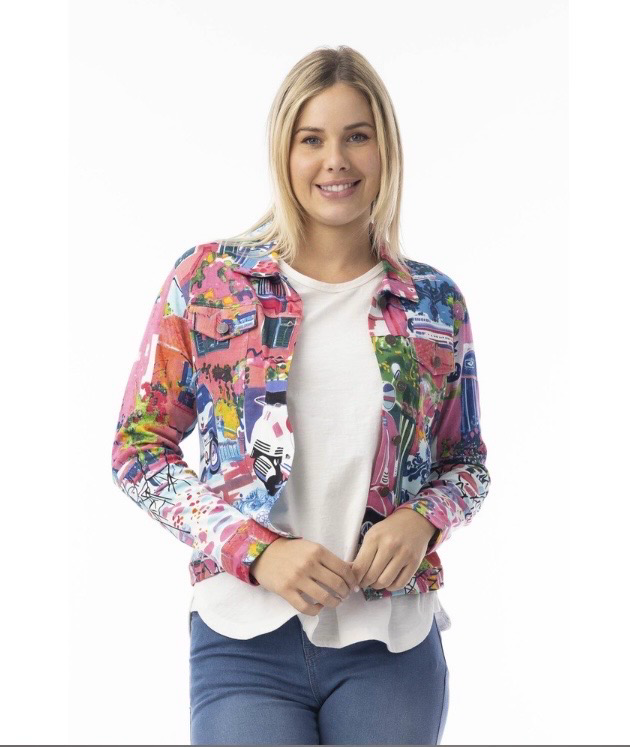 Orientique Printed Cotton Pointe Scooter Jacket