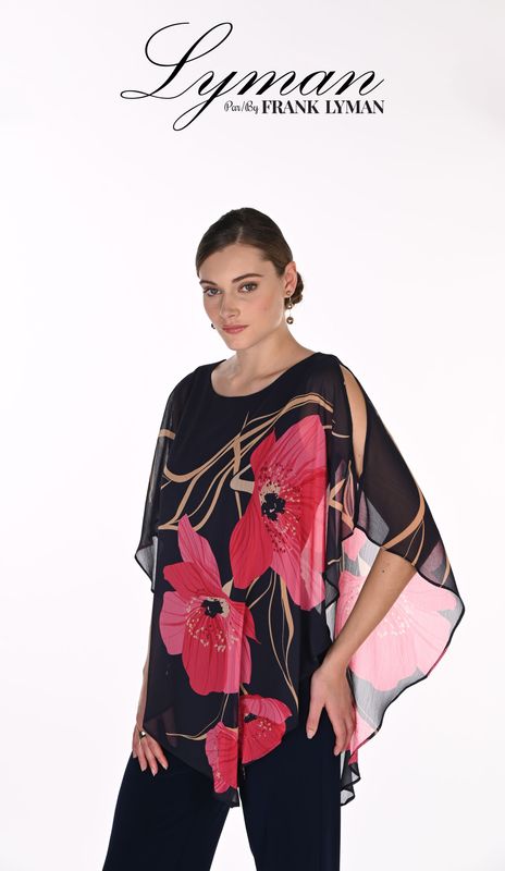 Frank Lyman Midnight / Pink Woven Top 269130 Frank Lyman Midnight / Pink Woven Top 269130