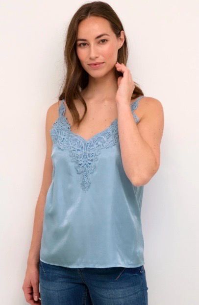 Cream Anna Cami Top - Denim Blue/ Heaven Blue Cream Anna Cami Top - Denim Blue/ Heaven Blue