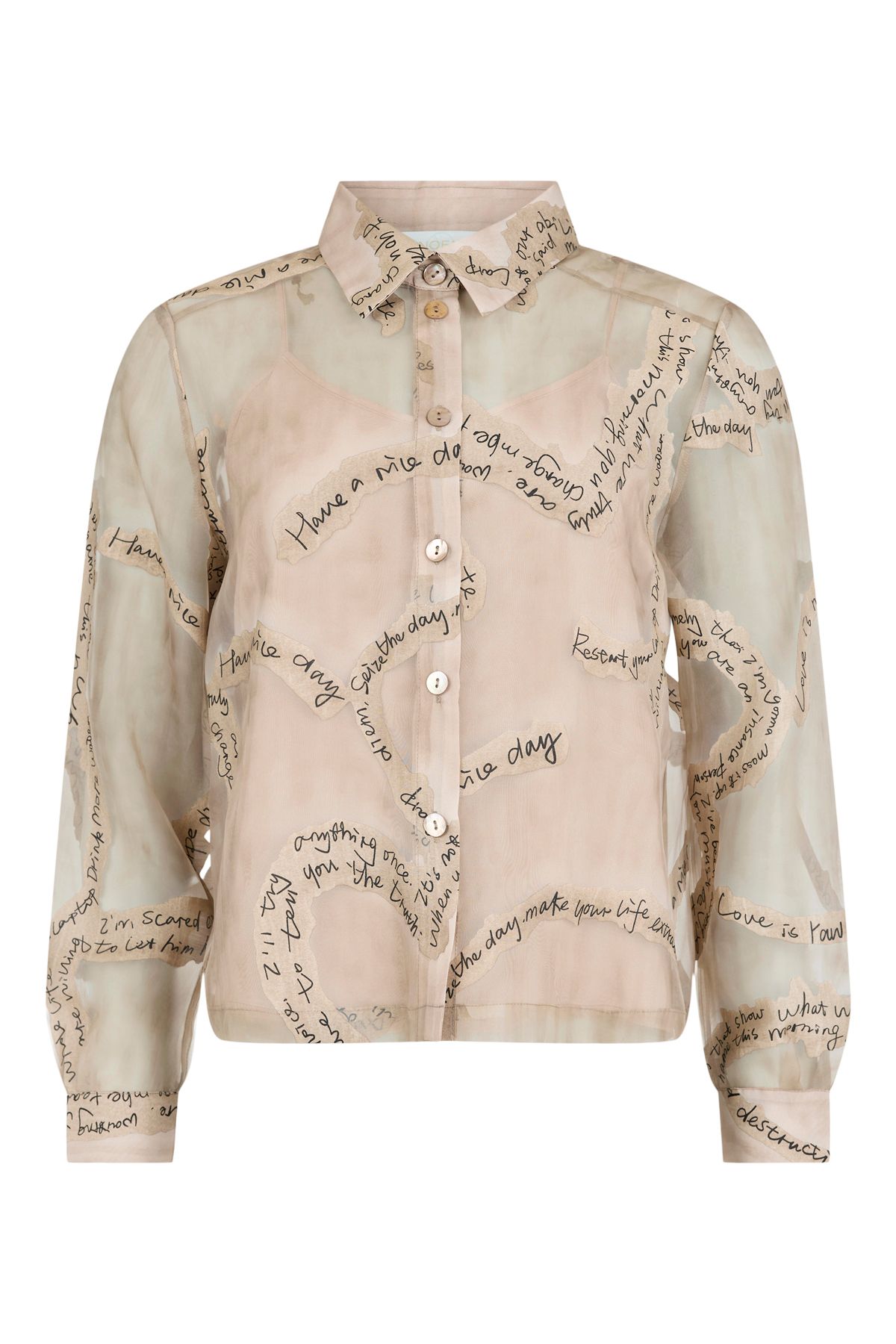 NOEN Cream Organza Blouse With Slip Cream 81395