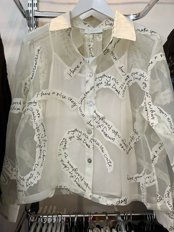 NOEN Cream Organza Blouse With Slip Cream 81395