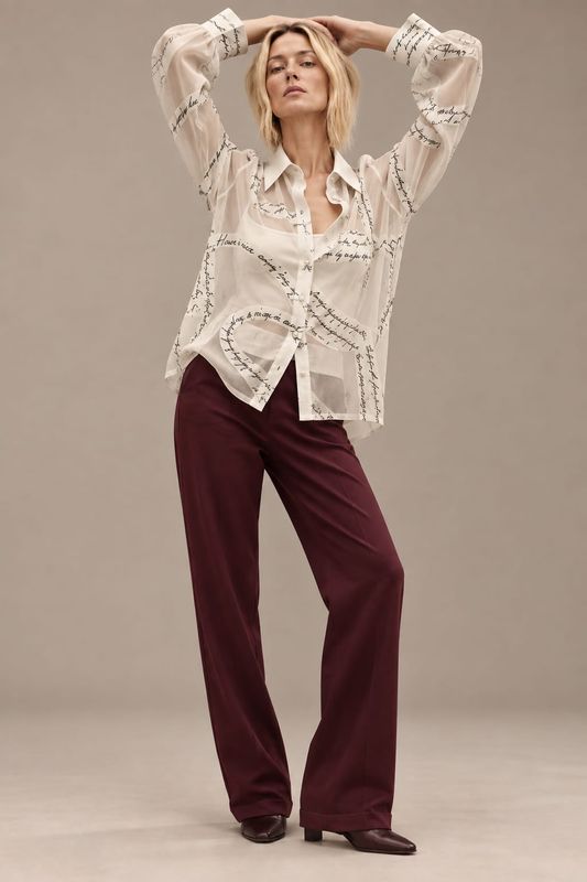 NOEN 86321 Cream Organza Blouse With Slip Cream NOEN 86321 Cream Organza Blouse With Slip Cream