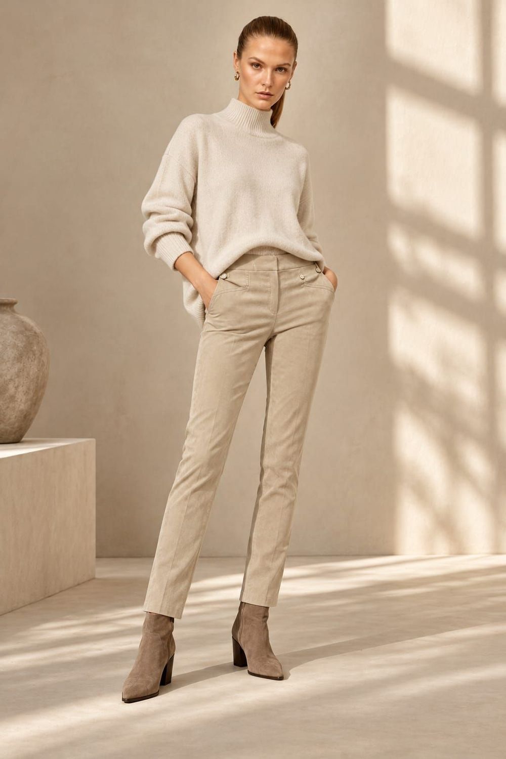 ROBELL 51673 Gold Rose Faux Suede Trousers