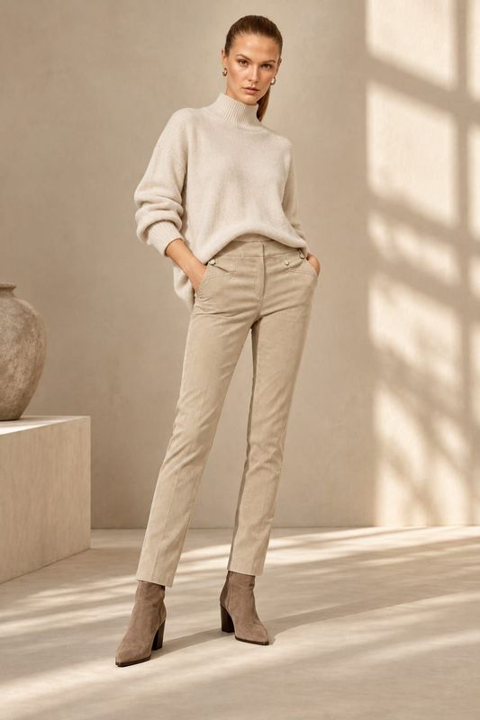 ROBELL 51673 Gold Rose Faux Suede Trousers ROBELL 51673 Gold Rose Faux Suede Trousers