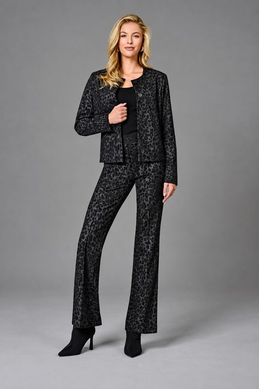 ROBELL 53474 Joella Black Leopard Print Trousers ROBELL 53474 Joella Black Leopard Print Trousers