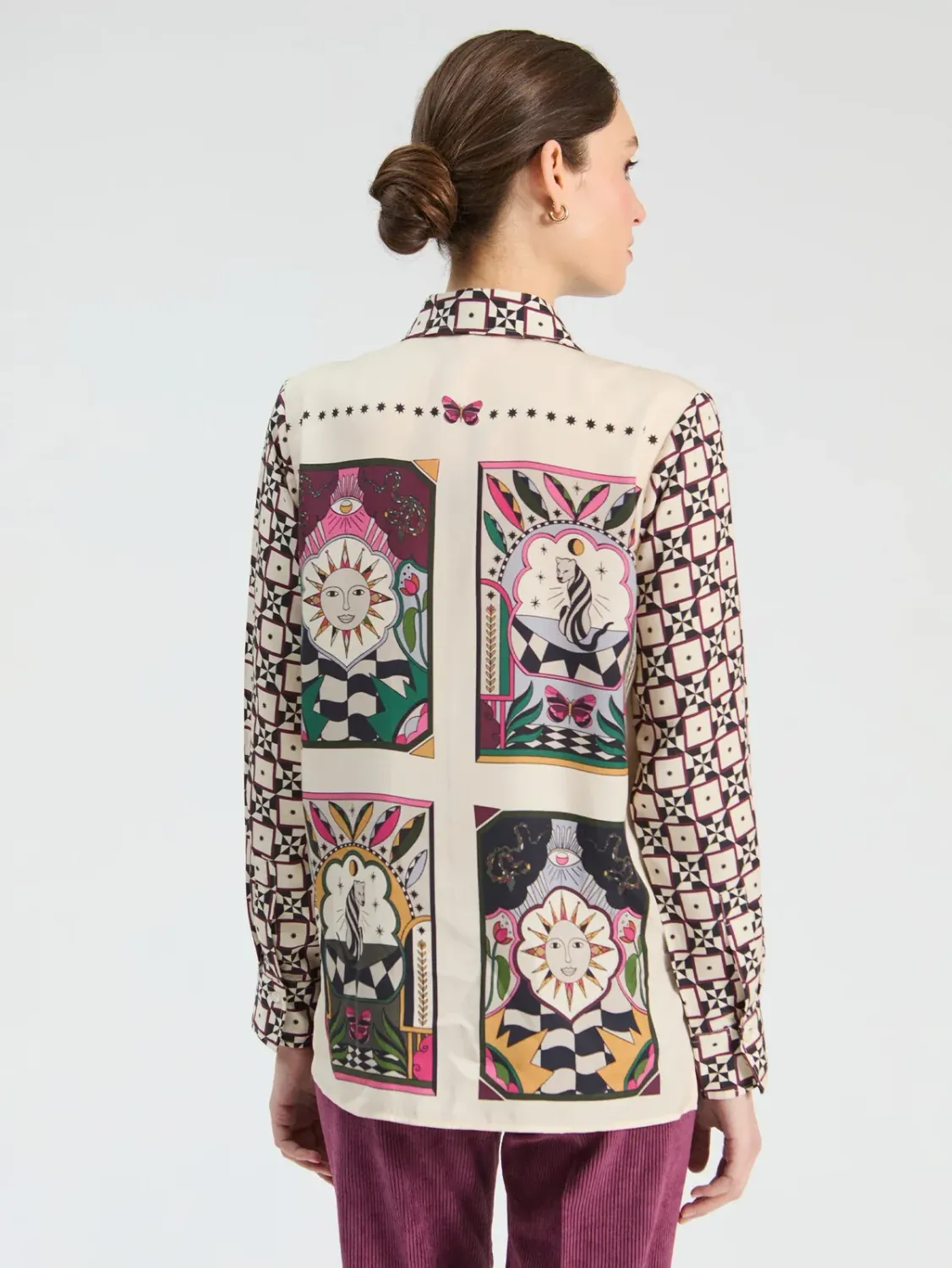 Vilagallo - SHIRT GEOMETRIC SUN PRINT TAROT ILLUSTRATIONS 34093