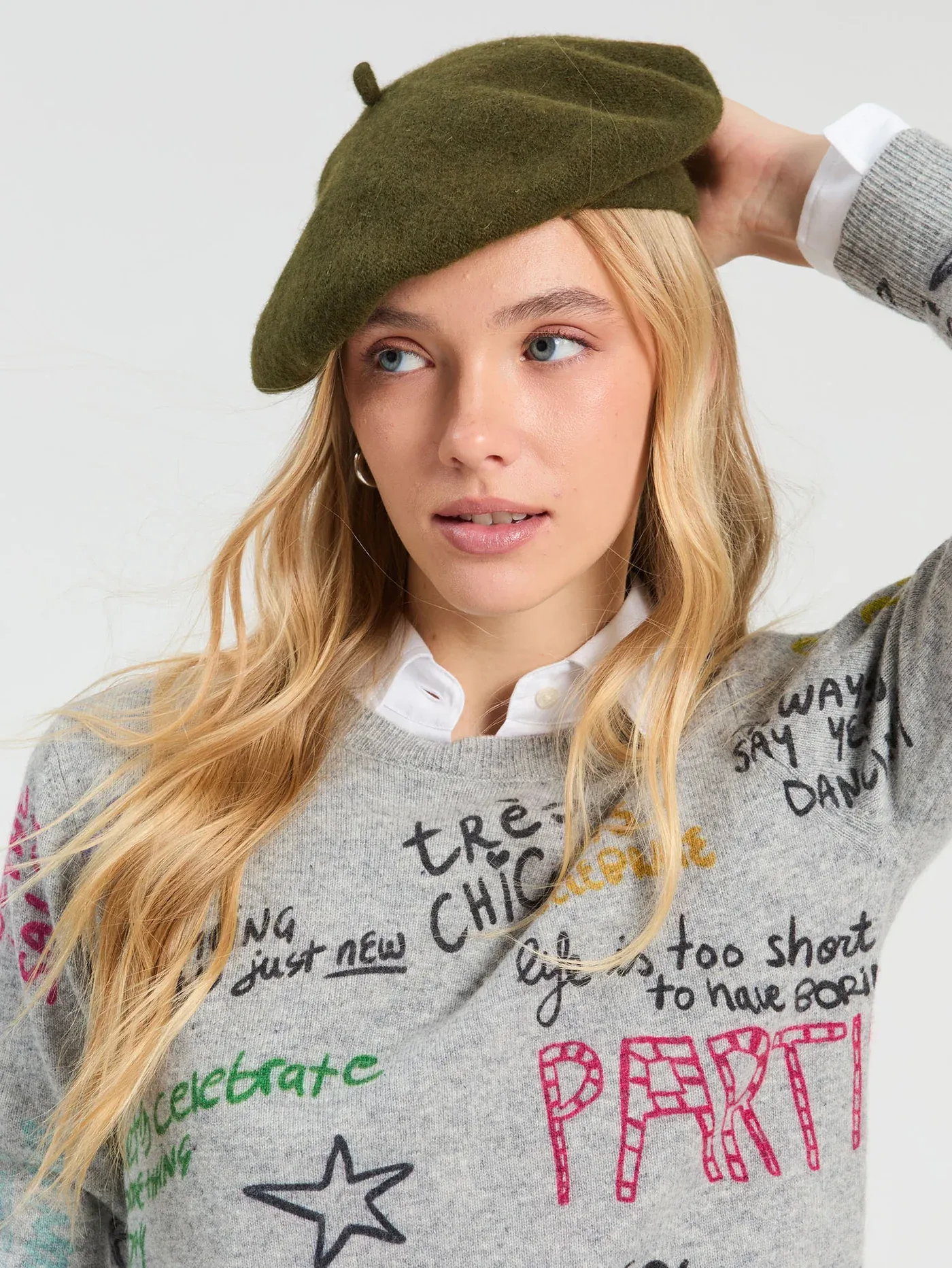 Vilagallo - GREY Wool GRAFFITI FERRIS WHEEL JUMPER 34136