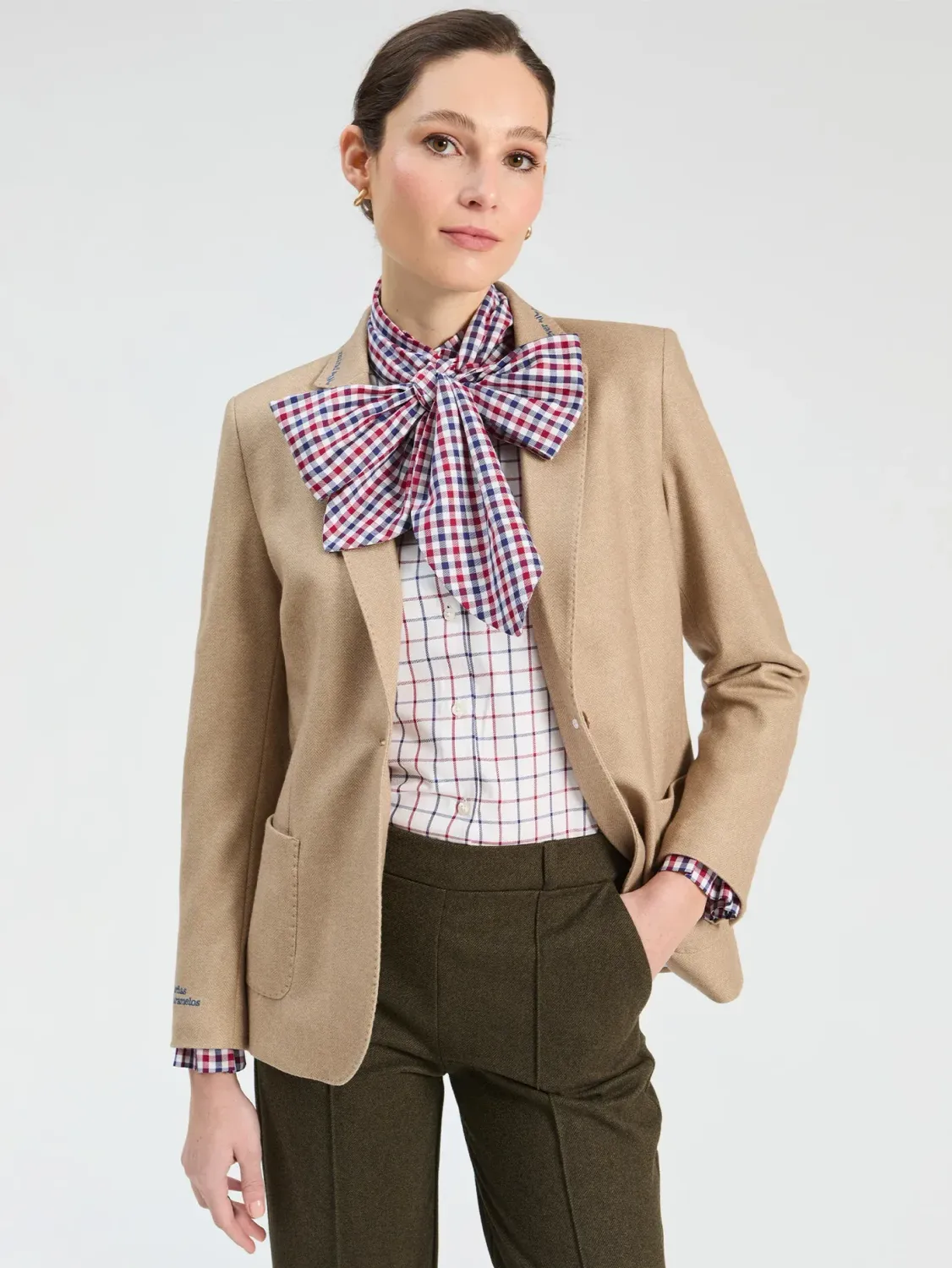 Vilagallo BEIGE HERRINGBONE JACKET 34106