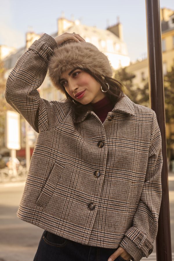 CREAM CRGeorg brown, black and Cream Check CREAM CRGeorg Tweed Look Jacket 10615101