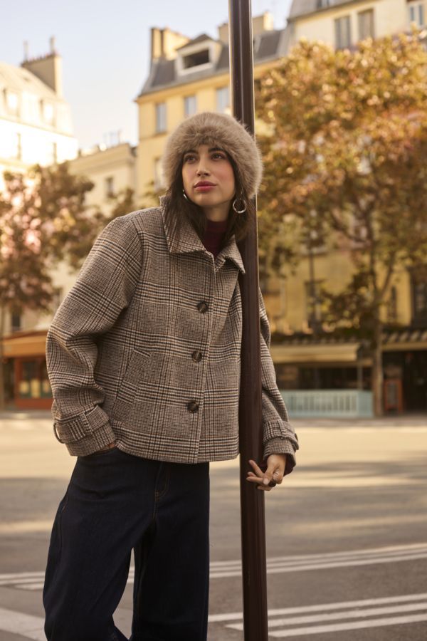 CREAM CRGeorg brown, black and Cream Check CREAM CRGeorg Tweed Look Jacket 10615101 CREAM CRGeorg brown, black and Cream Check CREAM CRGeorg Tweed Look Jacket 10615101