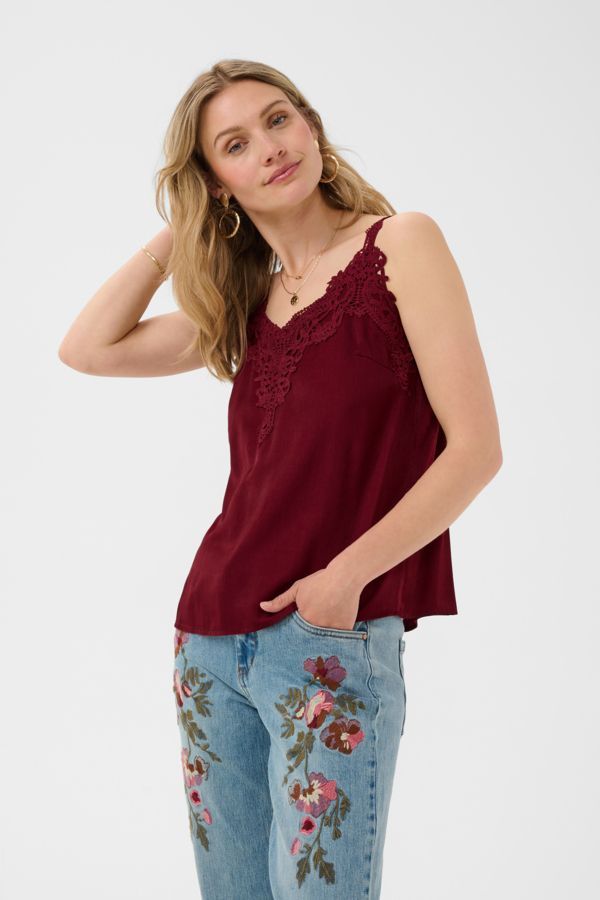 CREAM CRAnna Top 10611224 In Cabernet And In Chocolate Brown CREAM CRAnna Top 10611224 In Cabernet And In Chocolate Brown