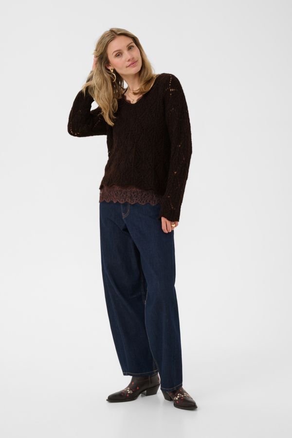 CREAM CRNiso Pullover 10615324 In Mauvewood Pink And In Chocolate Brown