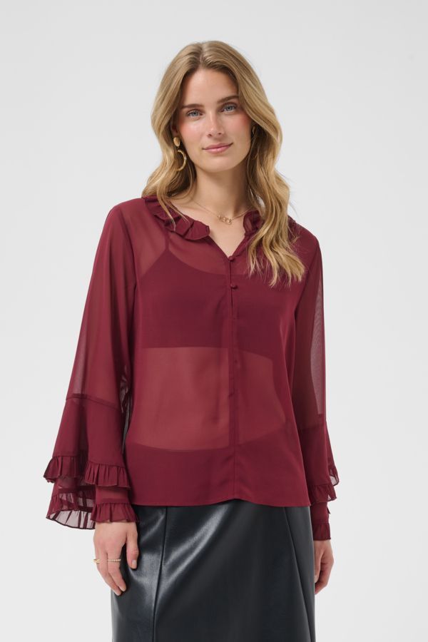 CREAM CRFlouncy blouse 10615646 In Burgundy CREAM CRFlouncy blouse 10615646 In Burgundy