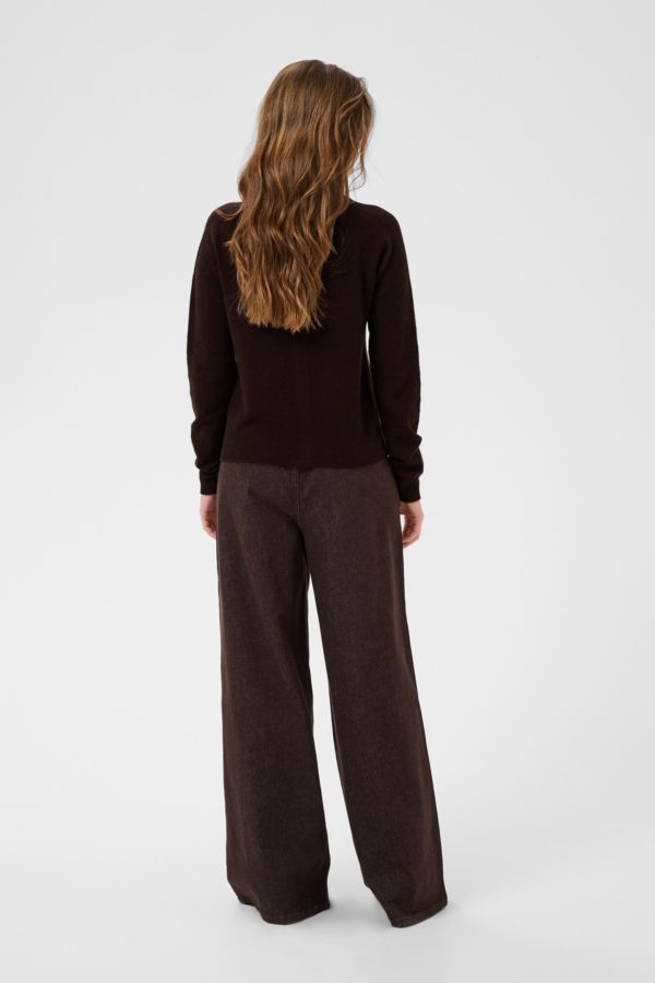 CREAM CRMela ONeck Cardigan 10615473 In Mauvewood Pink And Chocolate Brown