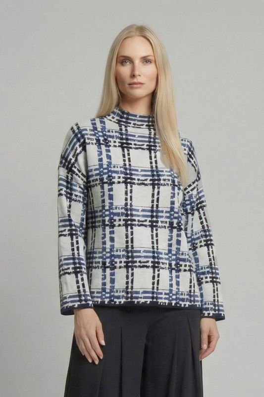 ALLISON 254901 Stalactite Blue Check Jumper ALLISON 254901 Stalactite Blue Check Jumper
