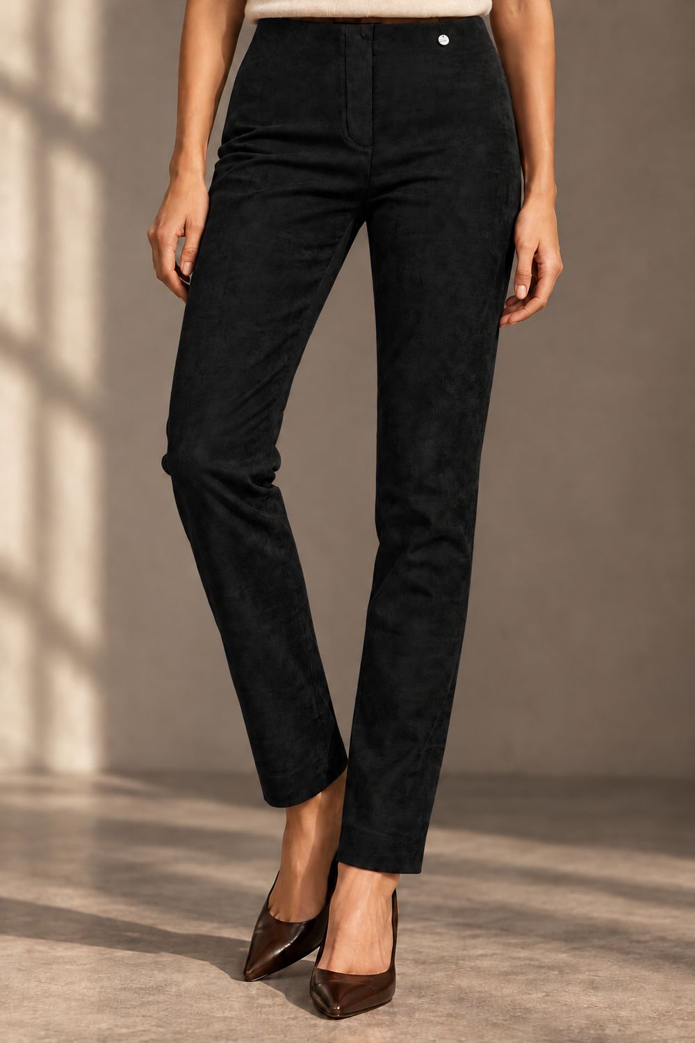 ROBELL 51414 Black Marie Faux Suede Trousers ROBELL 51414 Black Marie Faux Suede Trousers