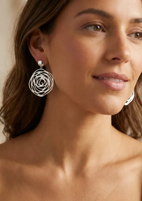 Envy Jewellery Silver Elegant Flower Earrings Envy Jewellery Silver Elegant Flower Earrings