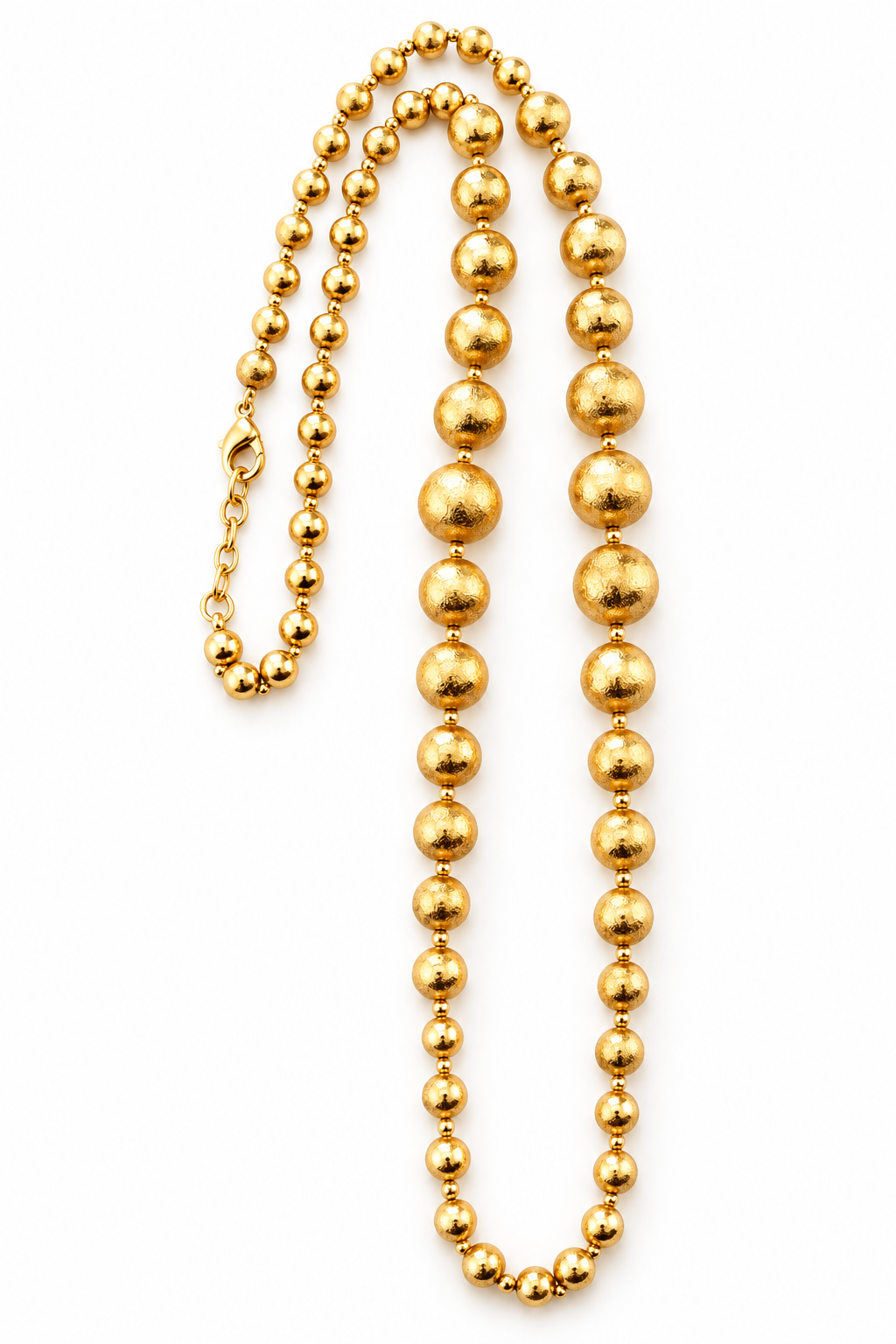 Envy Jewellery Gold Hammered Long Statement Necklace