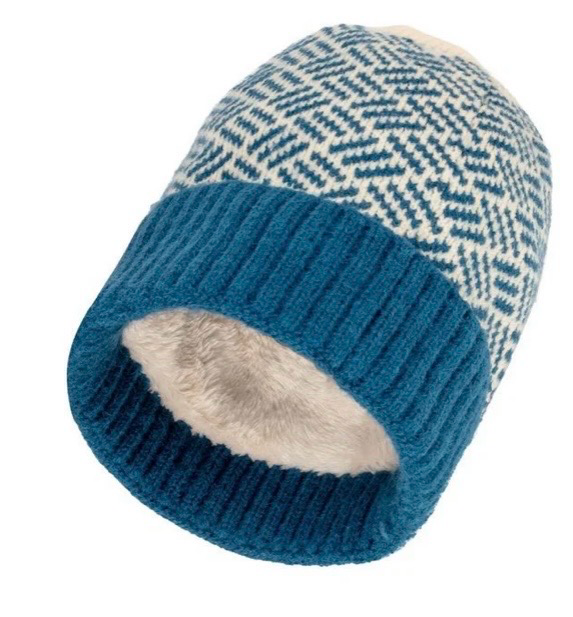 Elie Beaumont Patterned Woolly Hat In Red And Cream