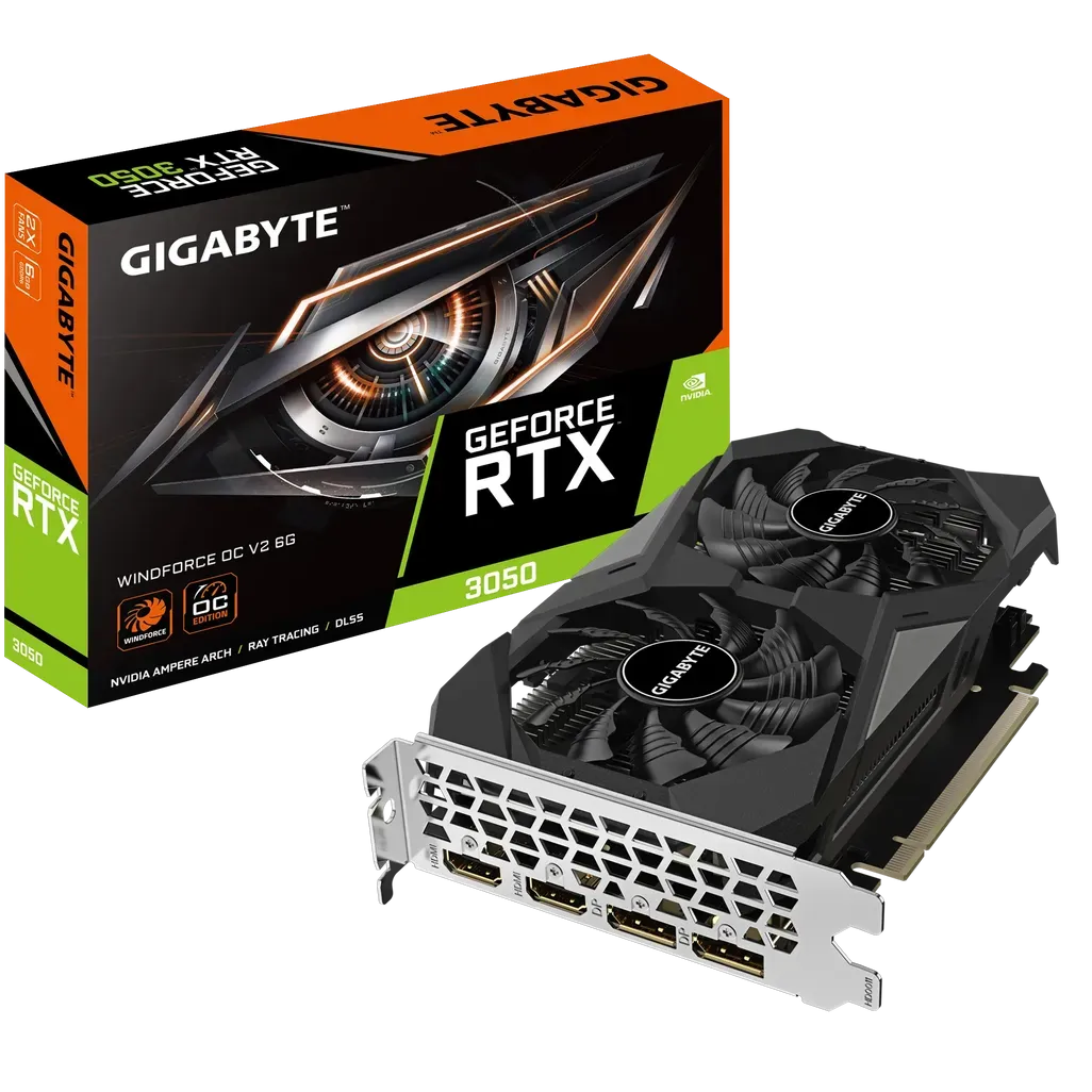 GIGABYTE GeForce RTX 3050 WINDFORCE OC V2 6G, GeForce RTX 3050, 6 GB, GDDR6, 96 bit, 7680 x 4320 pixels, PCI Express 4.0