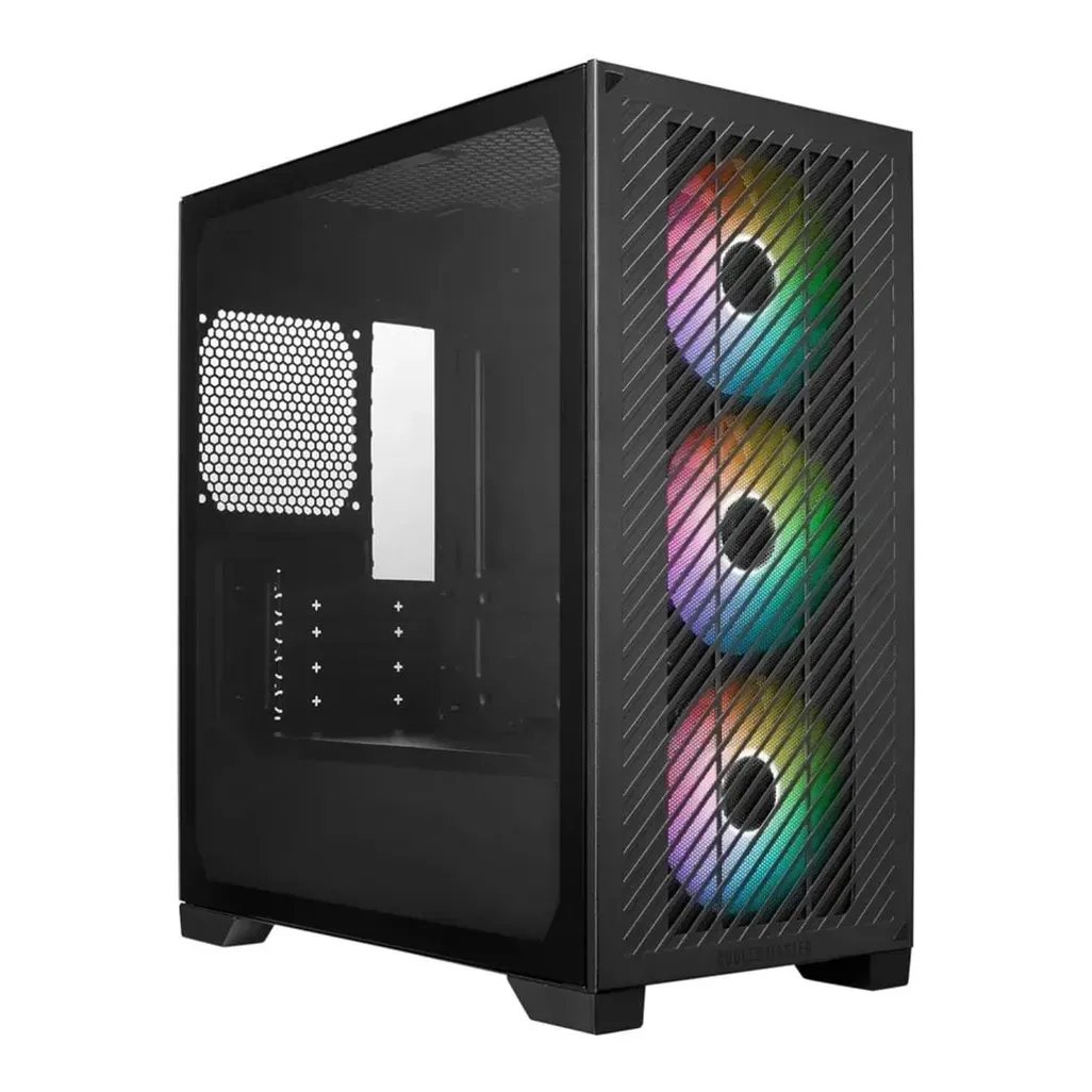 Cooler Master Elite 301, Mini Tower, PC, Black, ITX, micro ATX, Plastic, Steel, Tempered glass, Multi