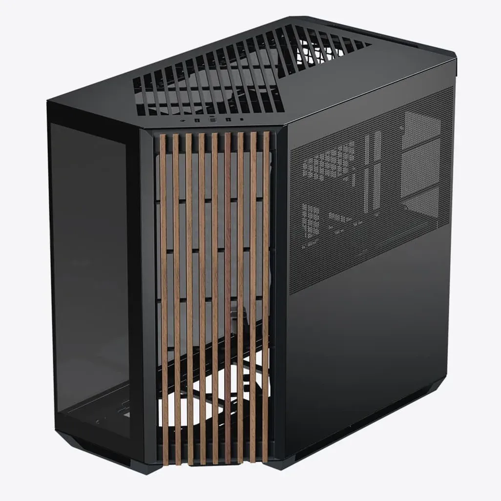 Aerocool APNX V1 premium Black and Wood mid-tower ATX case -Supports up to 10 fans - 6x2.5'' or 2x 3.5'' - 360mm radiator