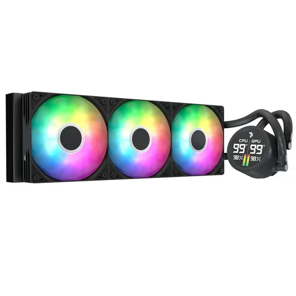 Aerocol Abyss L360 Black - 360mm ARGB Liquid Cooler - Intel LGA1851/LGA1700 - AMD AM4/AM5.