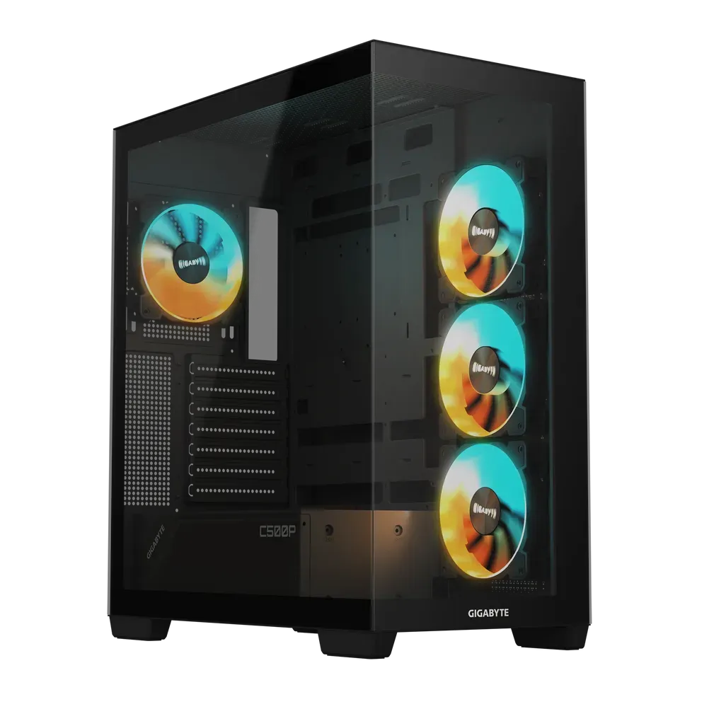 Gigabyte C500 Panoramic Stealth ATX Chassis; 1x 3.5'' | 2x 2.5'' Drive Bays; 360mm Radiator compatible; 4x 120mm ARGB fan incl;